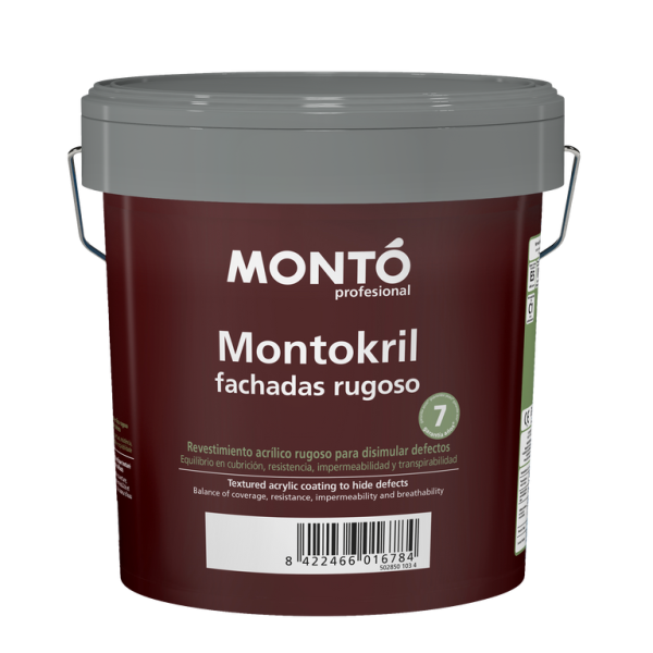 Revestimiento Rugoso de Fachada Montokril Blanco MONTO | Resistente a la Intemperie, la Lluvia y los Rayos UV