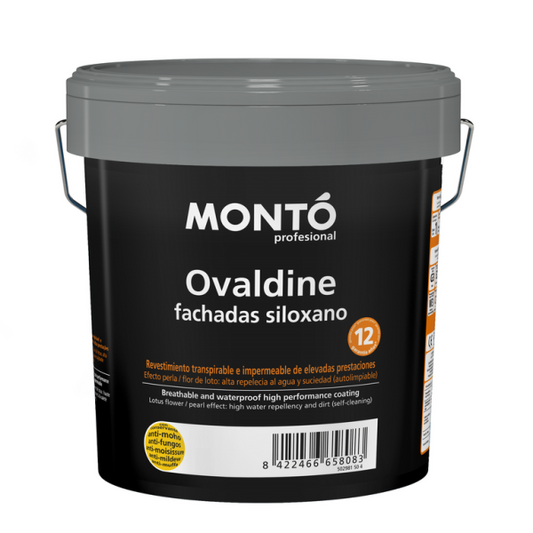 Revestimiento Siloxánico de Fachada Ovaldine Siloxano Blanco MONTO | Resistente a la Intemperie, la Lluvia y los Rayos UV