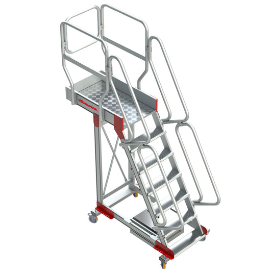 SB60 | Escalera de aluminio con plataforma y vuelo| Inclinación de 60º