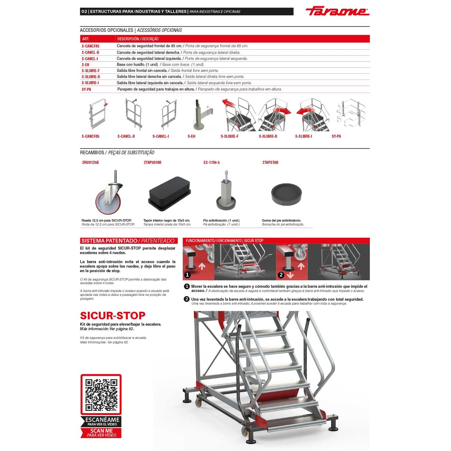 SY-T | Escalera con plataforma y cuatro ruedas | TRAMEX