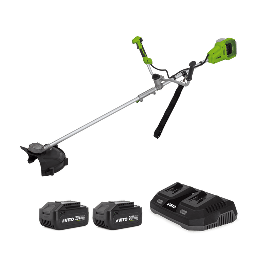 Desbrozadora 40V con Cargador Doble y 2 Baterías VITO VIBCRSBSFL402B4CD
