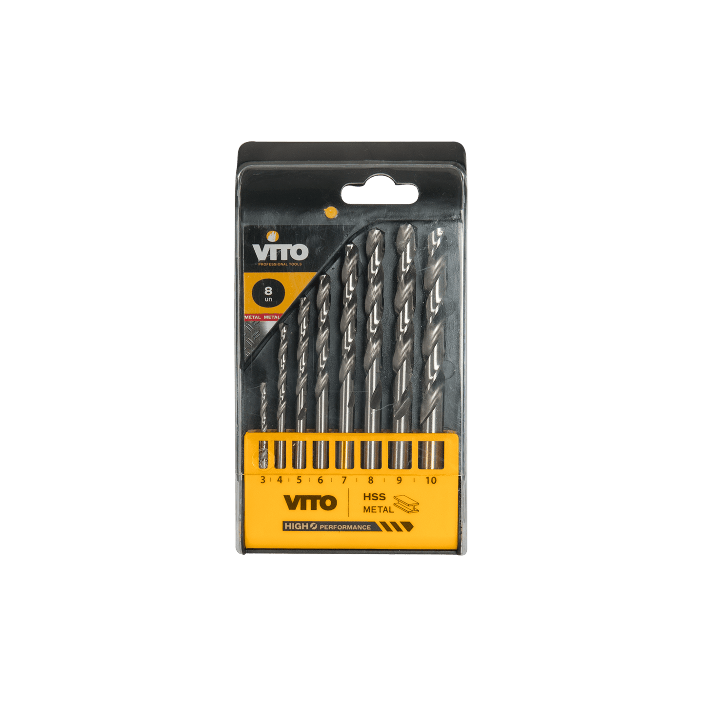 Juego de 8 brocas HSS (3, 4, 5, 6, 7, 8, 9, 10MM)