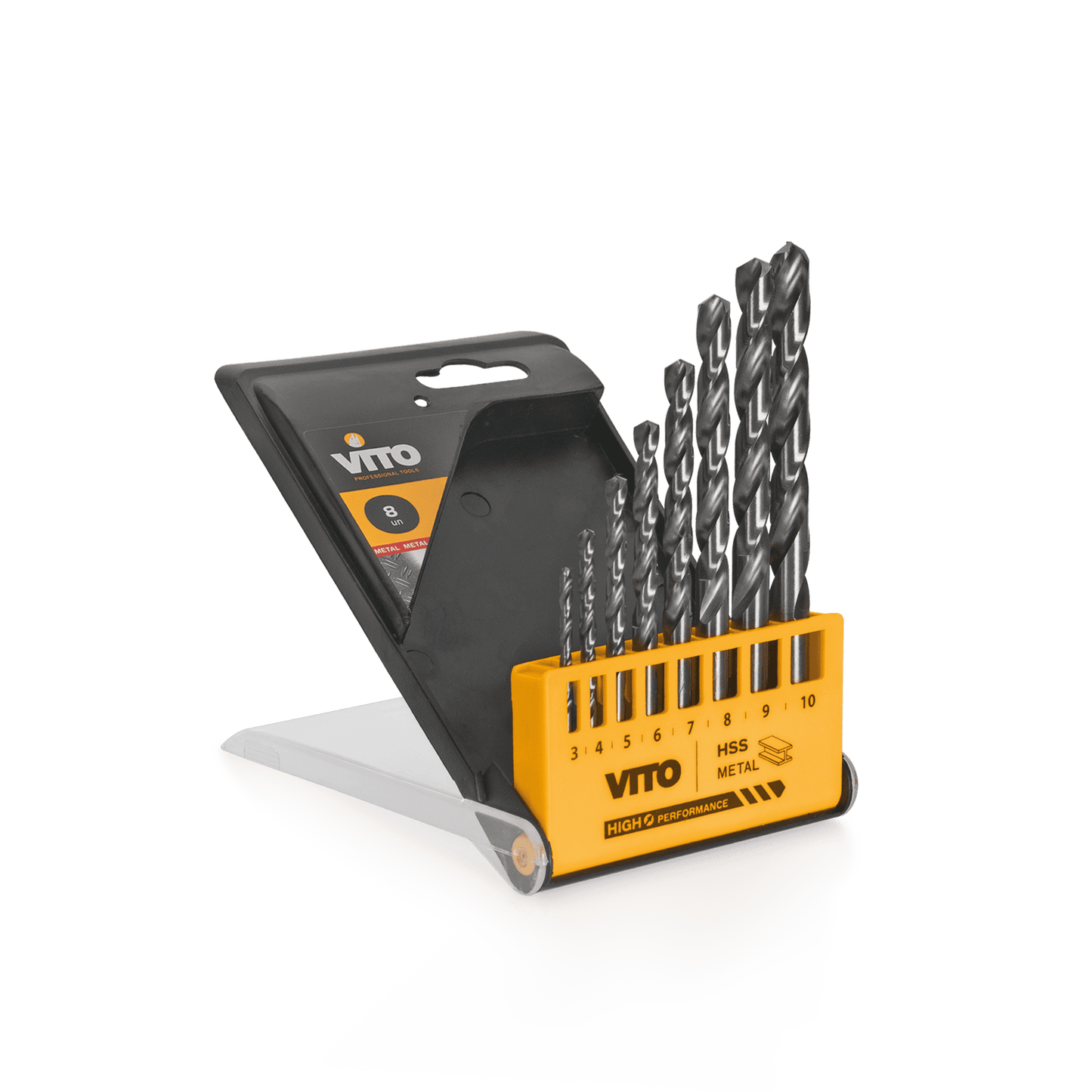 Juego de 8 brocas HSS cobalto (3, 4, 5, 6, 7, 8, 9, 10MM)