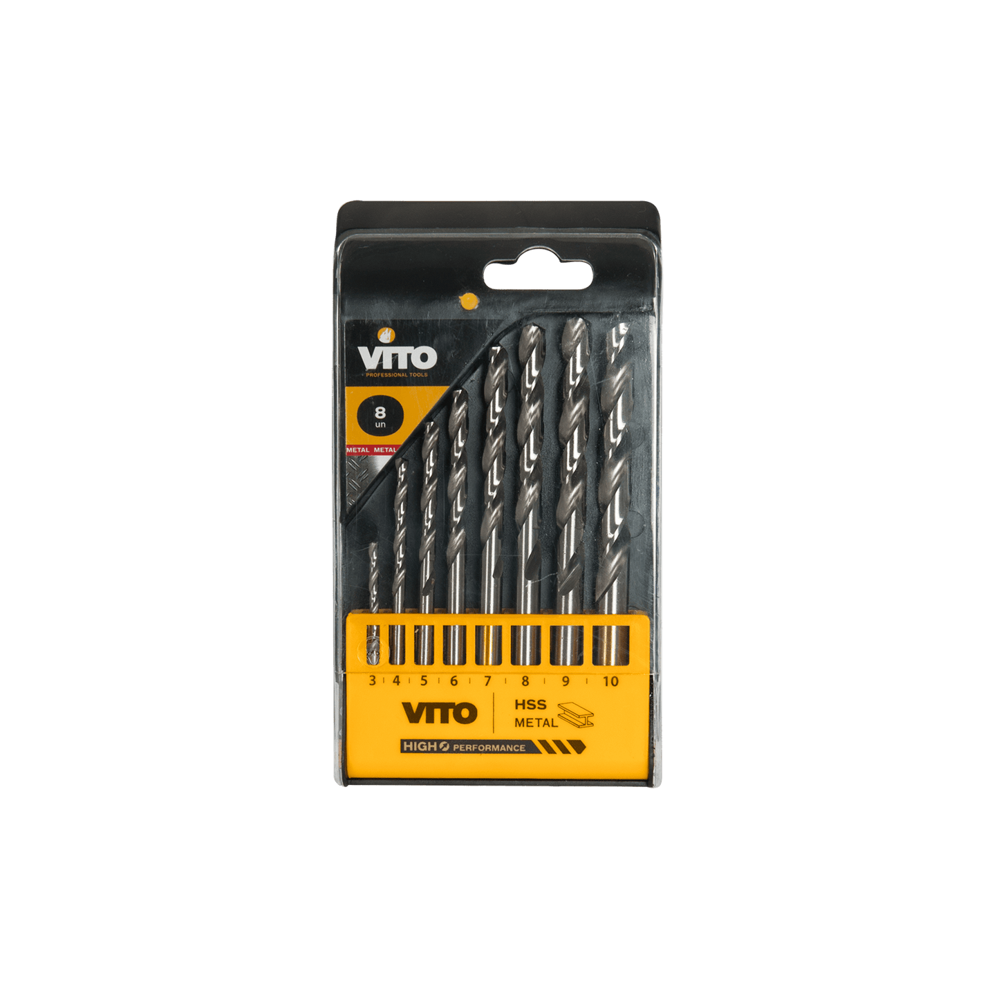 Juego de 8 brocas HSS cobalto (3, 4, 5, 6, 7, 8, 9, 10MM)