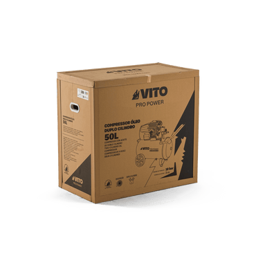 Compresor con Aceite de Doble Cilindro 50LT 10 Bar 3.0HP VITO VICODC50