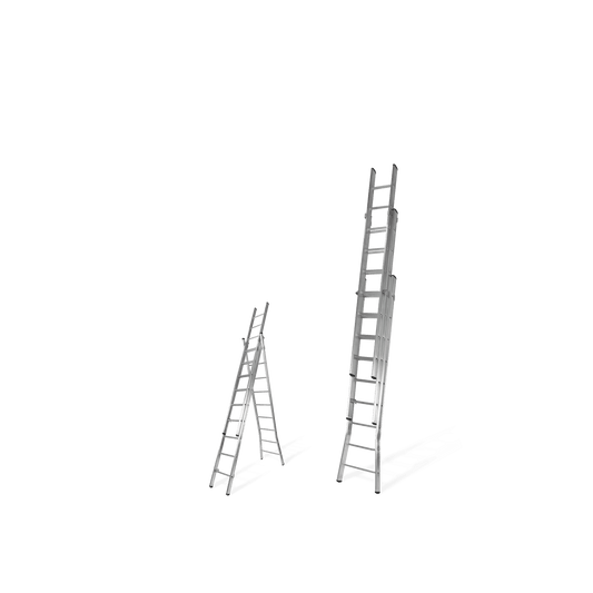 Escalera Triple Extensible Eco con Peldaños Redondos VITO VIETR2