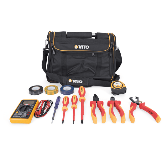 Bolsa en nylon con herramientas de electricista - 12 piezas