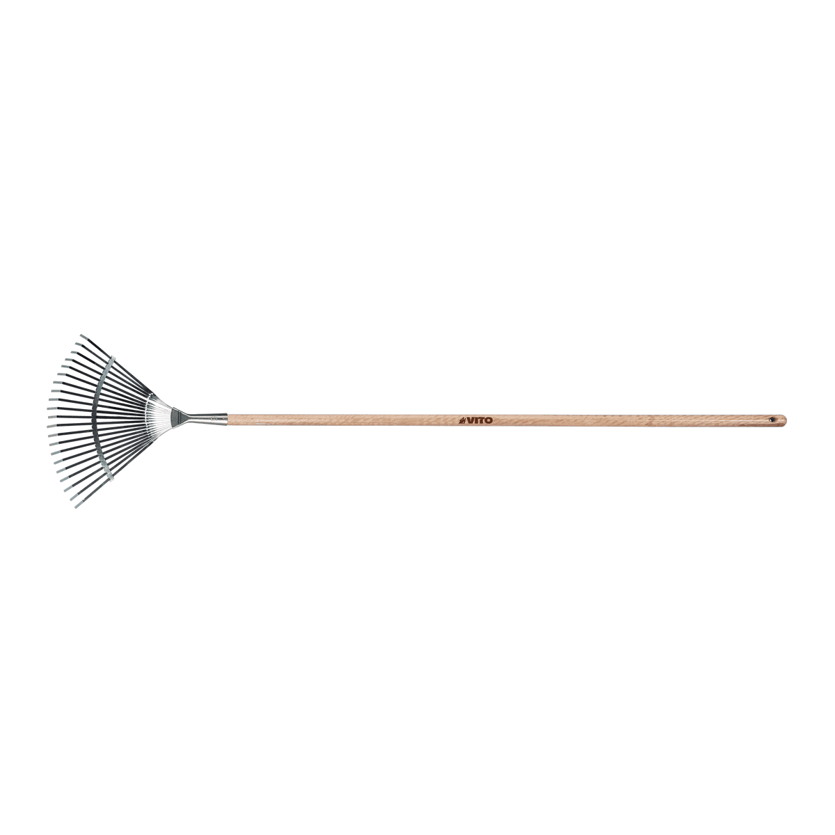 Escoba de Jardín Fija de Acero Galvanizado con Mango de Madera VITO VIVRZF21CM