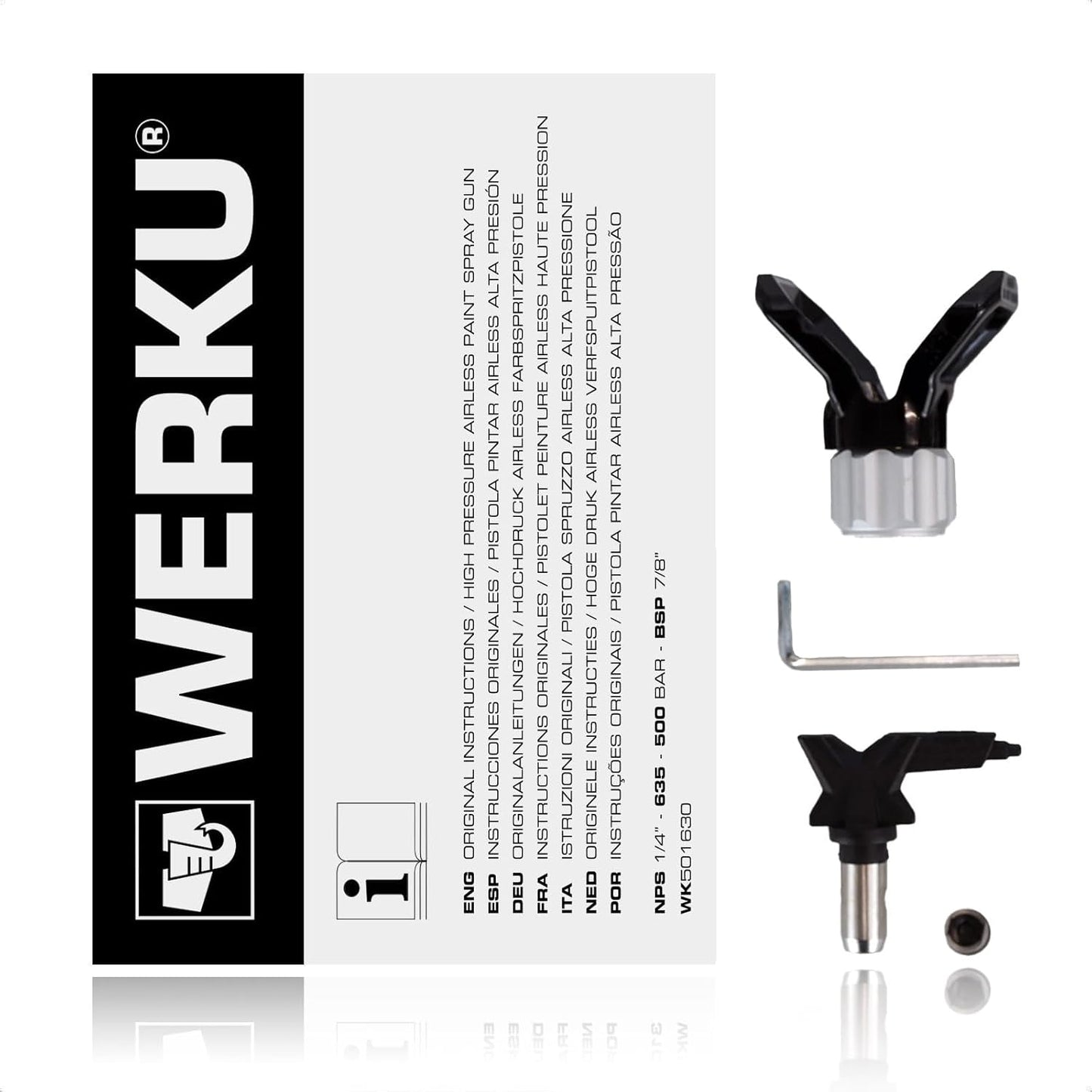 Werku WK501630 Pistola Airless Alta Presión con Boquilla 635