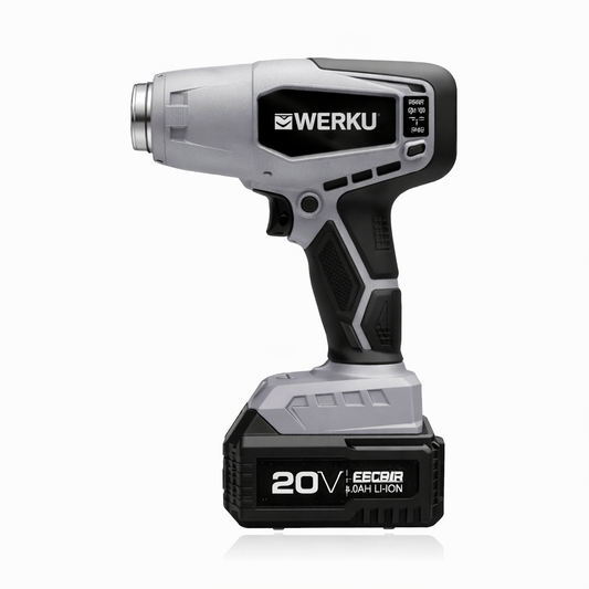 Werku WK403740 Pistola Aire Caliente Inalámbrica 20V Digital 20-600ºC