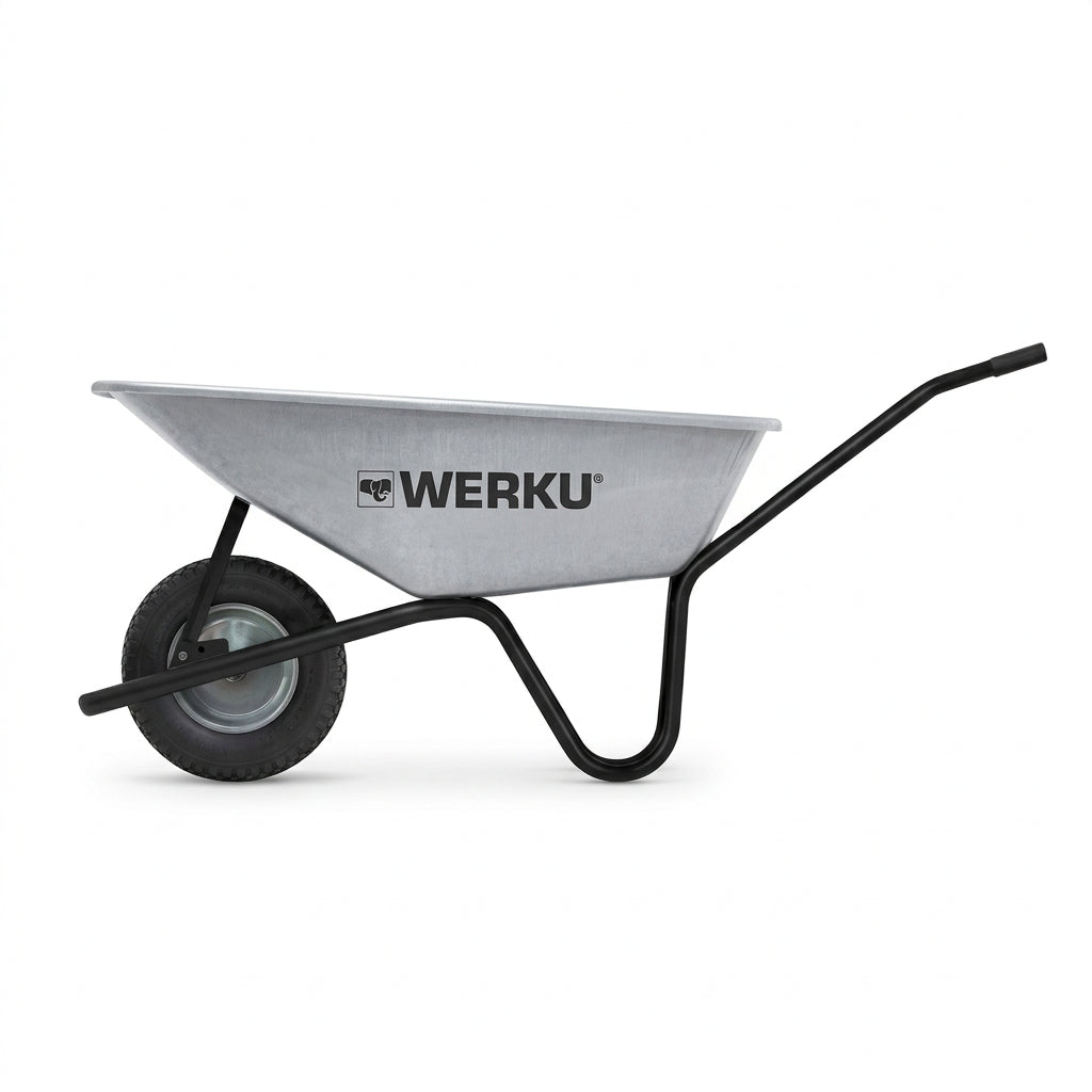 Werku WK602730 Carretilla de Obra 80L 160kg Rueda 400 mm