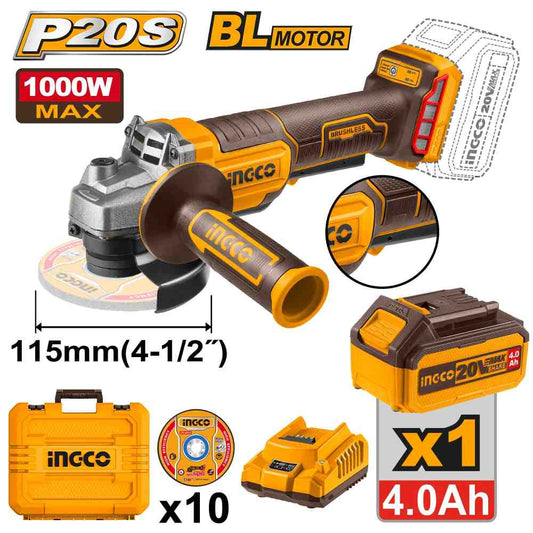 Amoladora 115mm 1000W 20 V INGCO