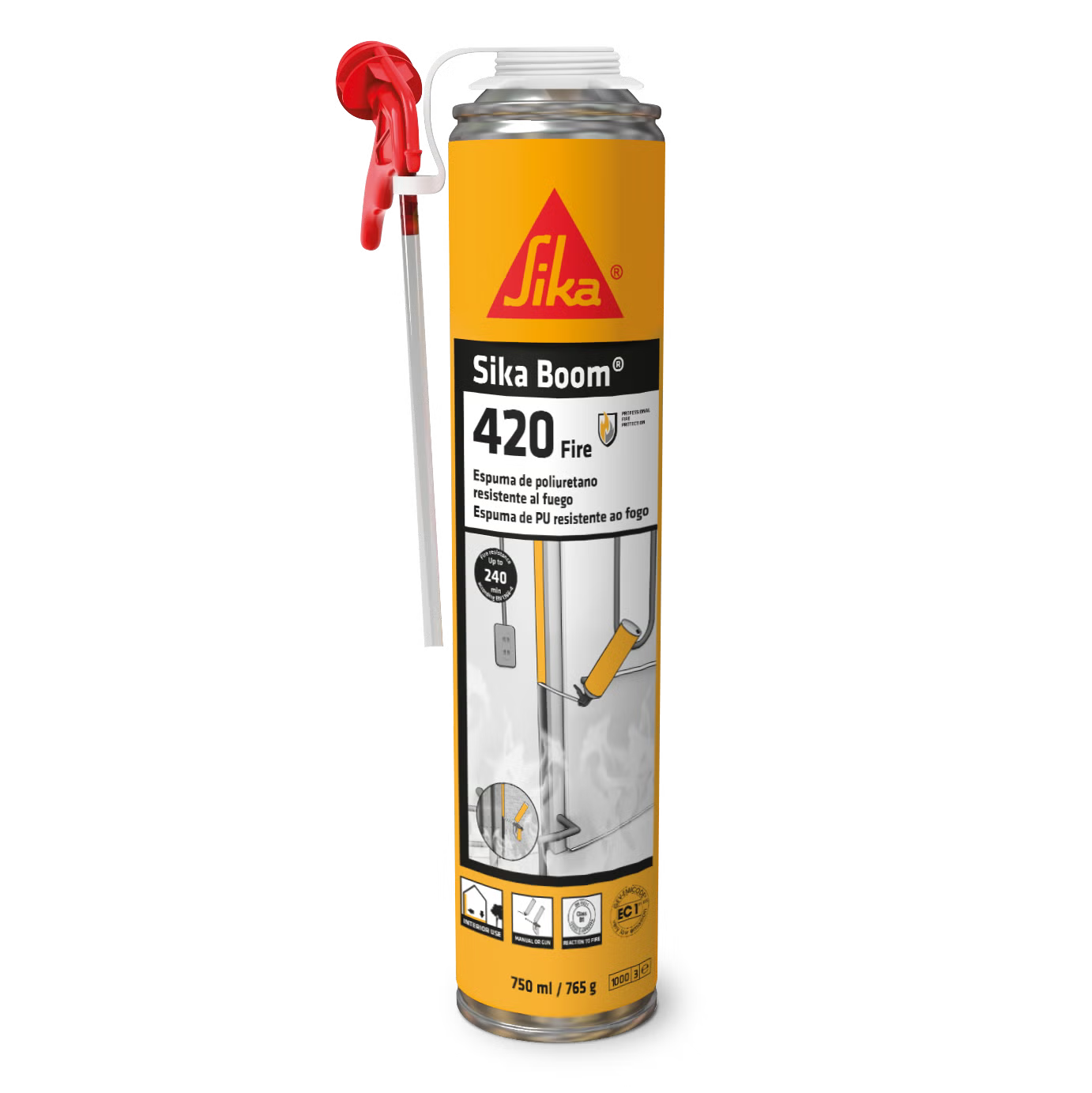 Sika Boom-420 Fire espuma de poliuretano cortafuegos en bote de 750 ml