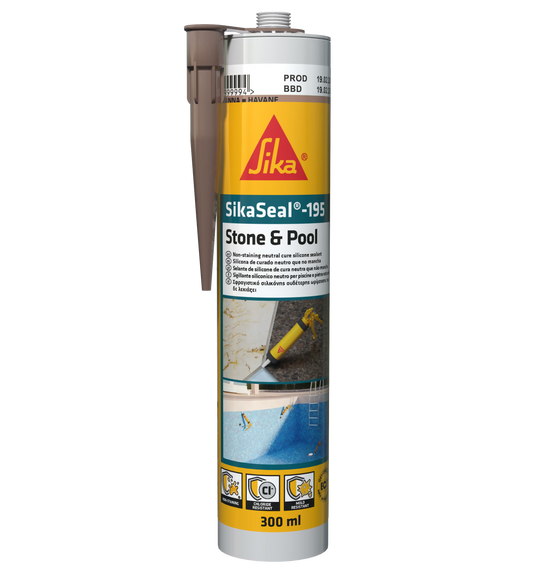 Sika SikaSeal-195 Stone & Pool silicona neutra en cartucho de 300 ml