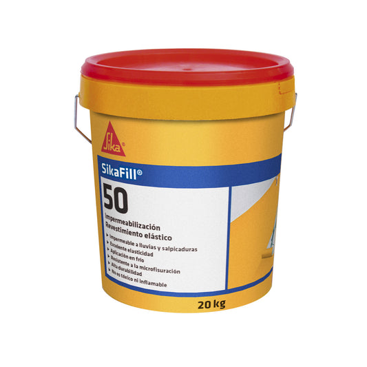 Sika SikaFill-50 membrana líquida acrílica impermeabilizante en cubo de 20 kg