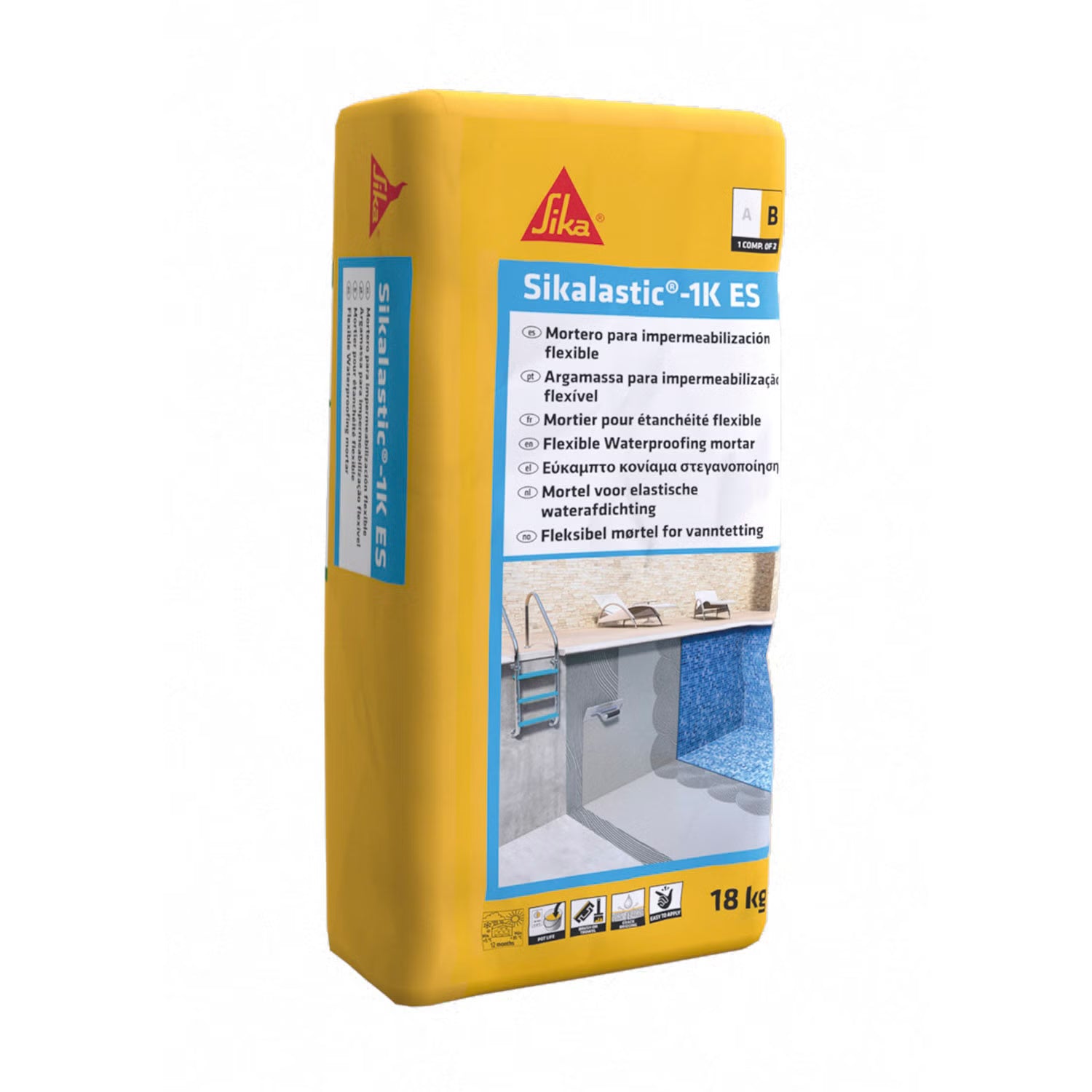 Sika Sikalastic-1K ES mortero impermeabilizante flexible en saco de 20 kg
