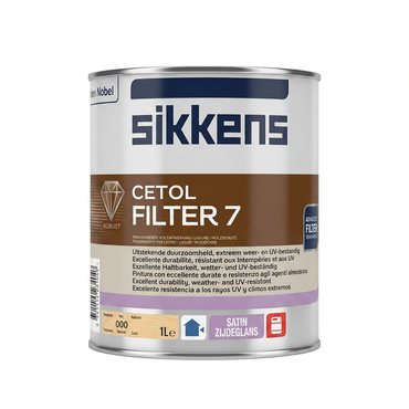 Sikkens Cetol Filter 7 Plus 1L y 5L — Lasur protector base disolvente para madera exterior, resistente a UV e intemperie