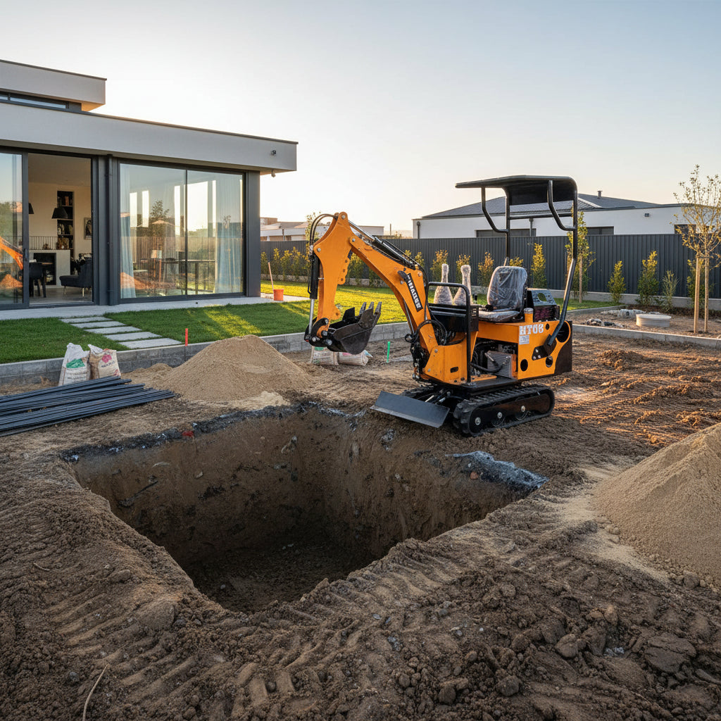 Mini Excavadora Giratorio Diesel, 9.4hp, 1.2m