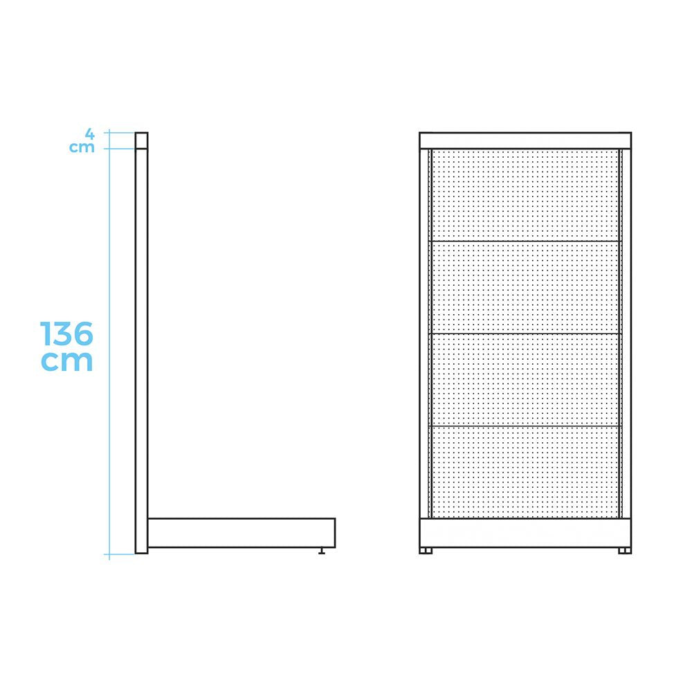 Expositor edm pasillo interno color blanco 92,5x41x136 cm