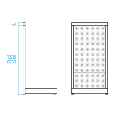 Expositor edm pasillo interno color blanco 92,5x41x136 cm