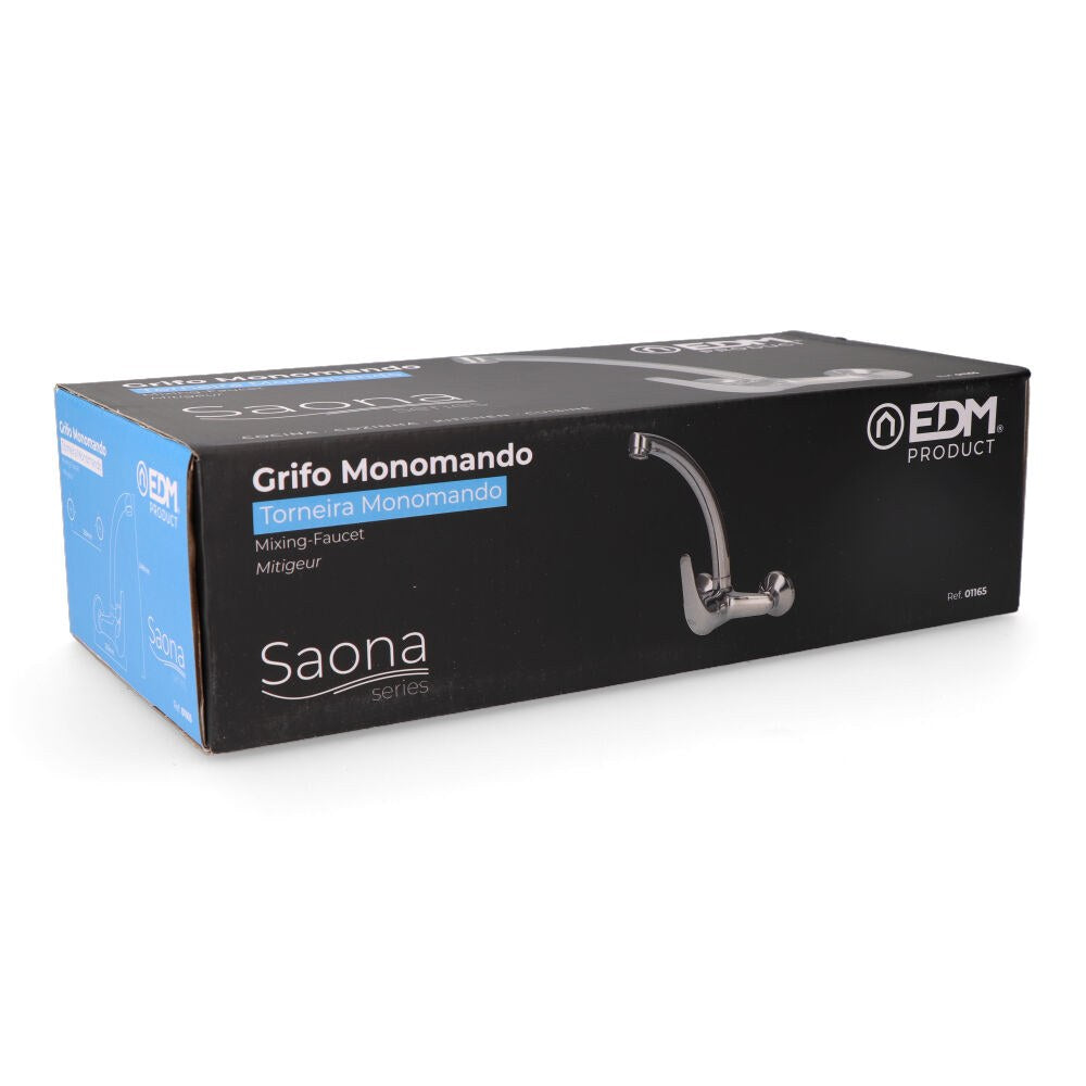 Grifo monomando de cocina caño alto empotrado serie saona