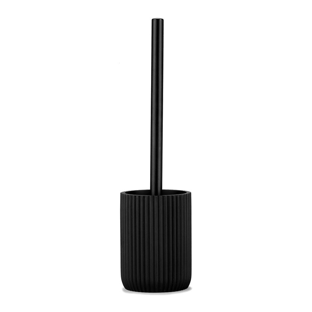 Escobillero wc resina negro mate ø9,5 x 36 cm
