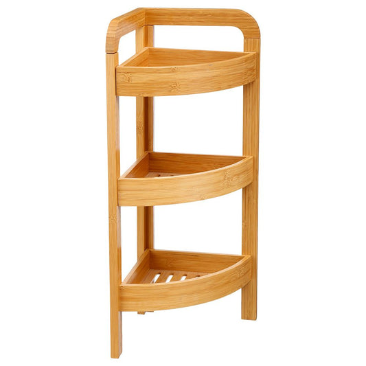 Organizador esquinero 3 niveles bambú 23 x 23 x 61 cm