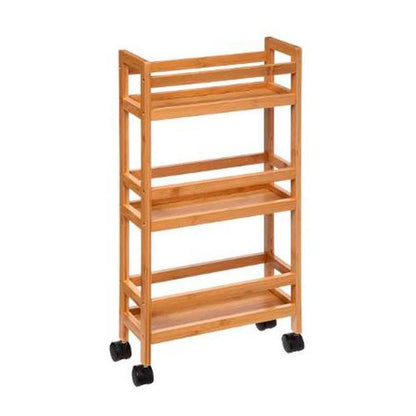Carro slim de bambú colección desserte 74.5 x 36 x 15 cm