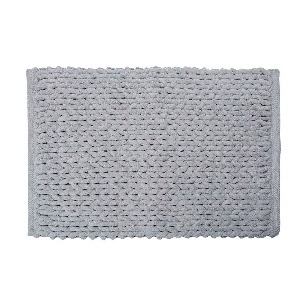 Alfombra de baño gris 50 x 75 cm