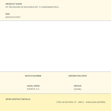 Kit mecanismo de descarga d4t, ti ah0003800r roca