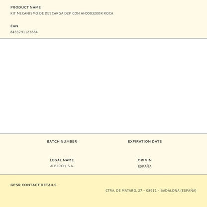 Kit mecanismo de descarga d2p con ah0003200r roca