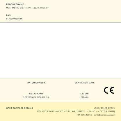 Multimetro digital mt-1233d. proskit