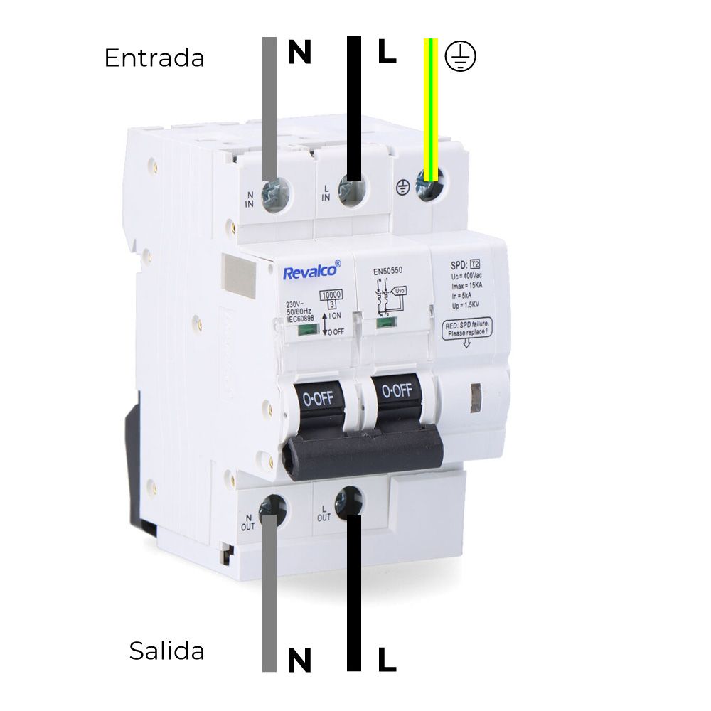 Iga 2p 32a c 10ka - protector de sobretension permanente segun normativa en-50550 y transitorio 5-15ka 275v