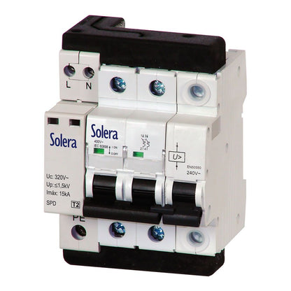 Magnetotermico 1p+n 32a + protector sobretensiones permanente y transitorio c 10ka 230vca