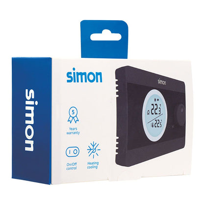 Termostato digital on/off, negro