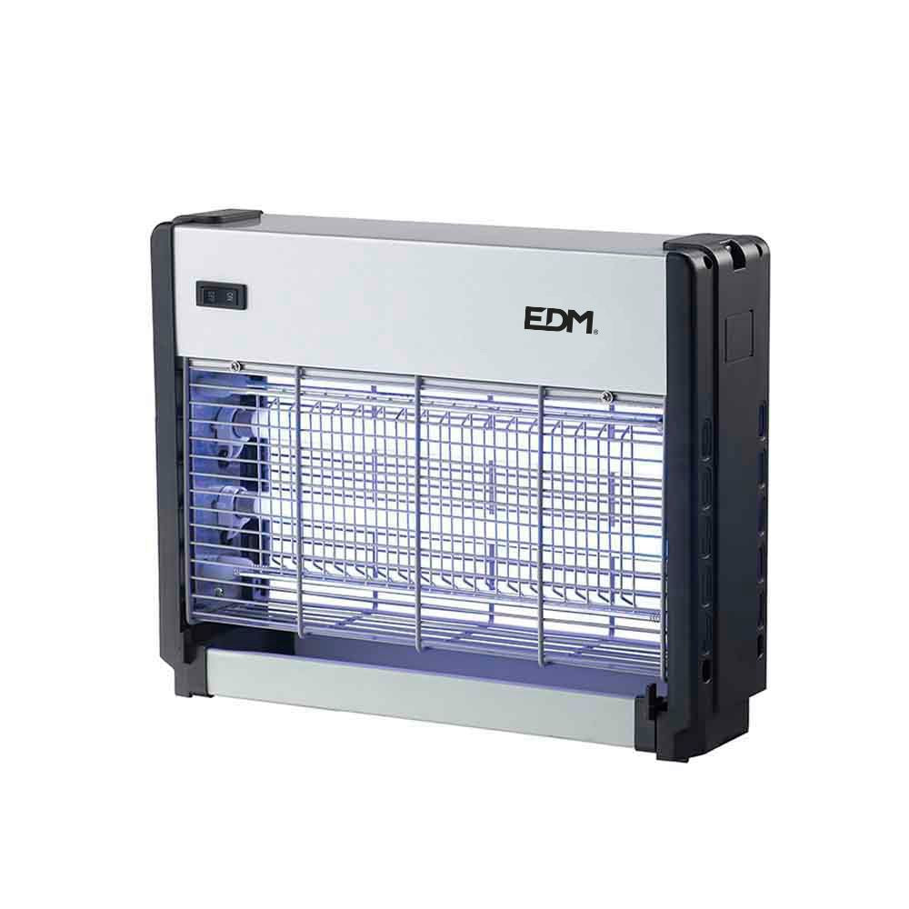 Mata insectos profesional eléctrico, cromo/negro, 2 x 8w - 50 m² - 33 x 9 x 26 cm