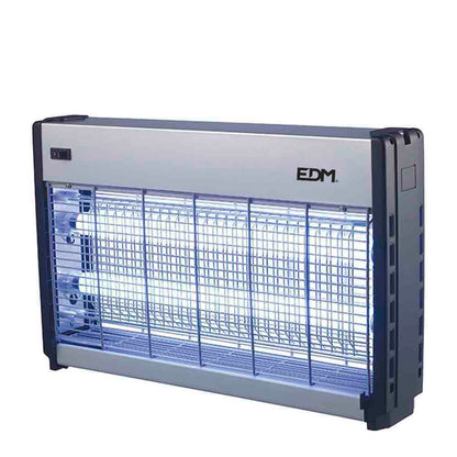 Mata insectos profesional eléctrico, cromo/negro, 2 x 15w - 100 m² - 48 x 9 x 30 cm