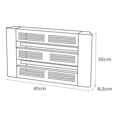 Atrapa insectos con placa adhesiva, uso interior, 2 x 15w - 100 m² - 61 x 8,5 x 35 cm