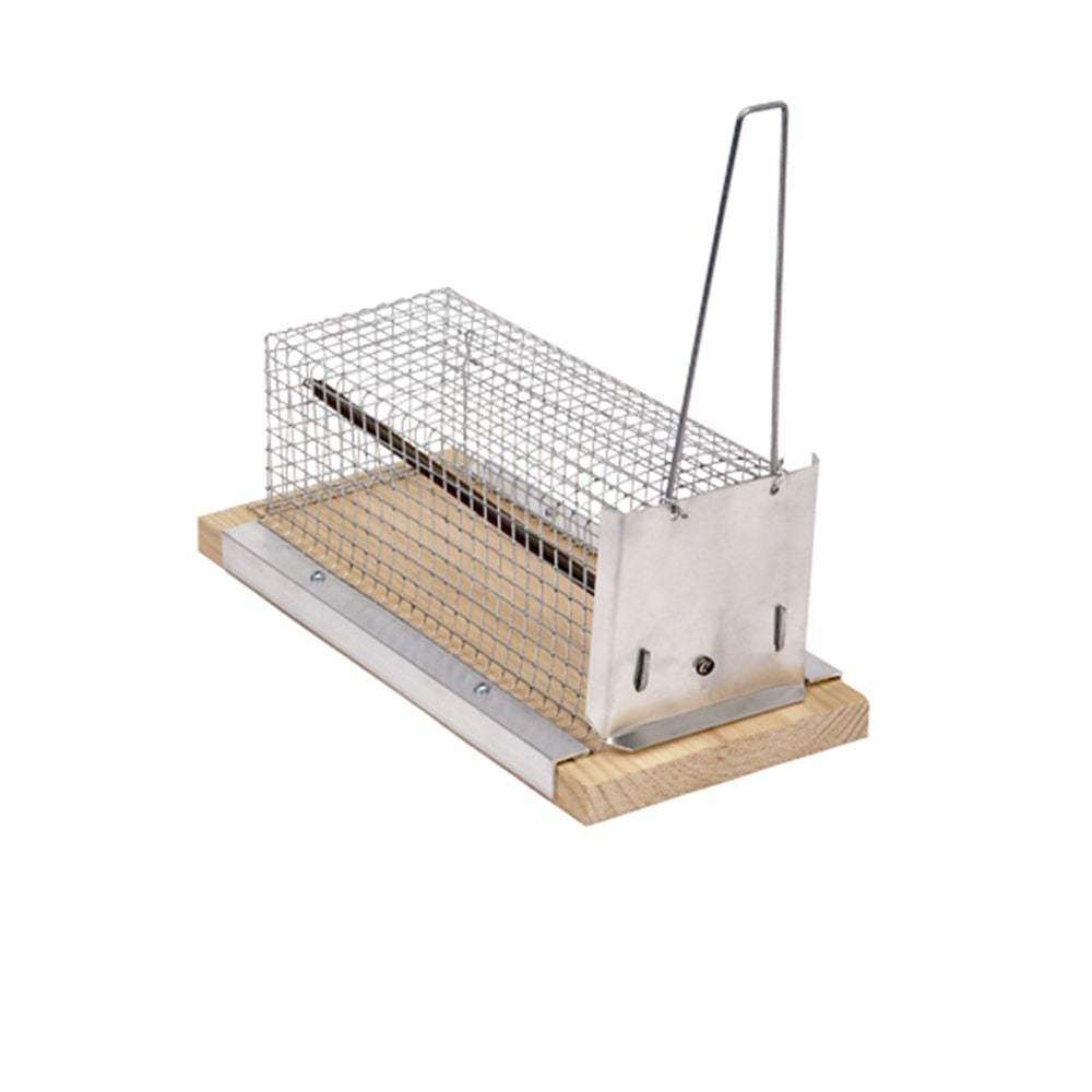 Jaula trampa de tela metálica y madera para roedores 21 cm