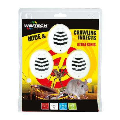 Repelente de plagas ultrasónico para uso interior, 3 uds