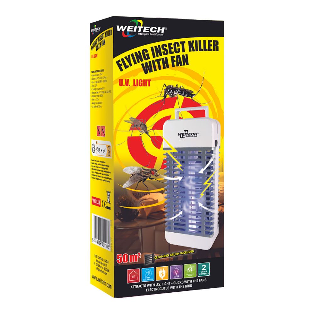 Mata insectos con luz uv y aspirador 50 m² - 15,5 x 8 x 34 cm