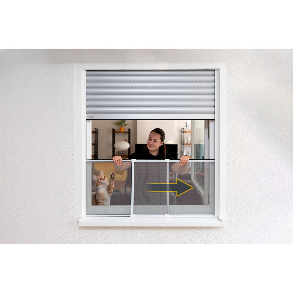 Mosquitera con marco extensible, malla aluminio, blanco, 75-142 x 50 cm