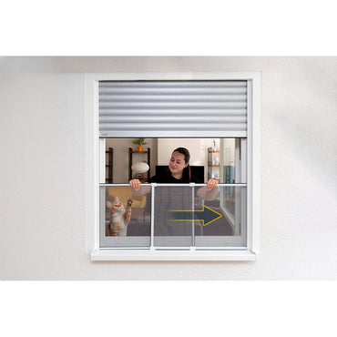 Mosquitera con marco extensible, malla aluminio, blanco, 75-142 x 50 cm