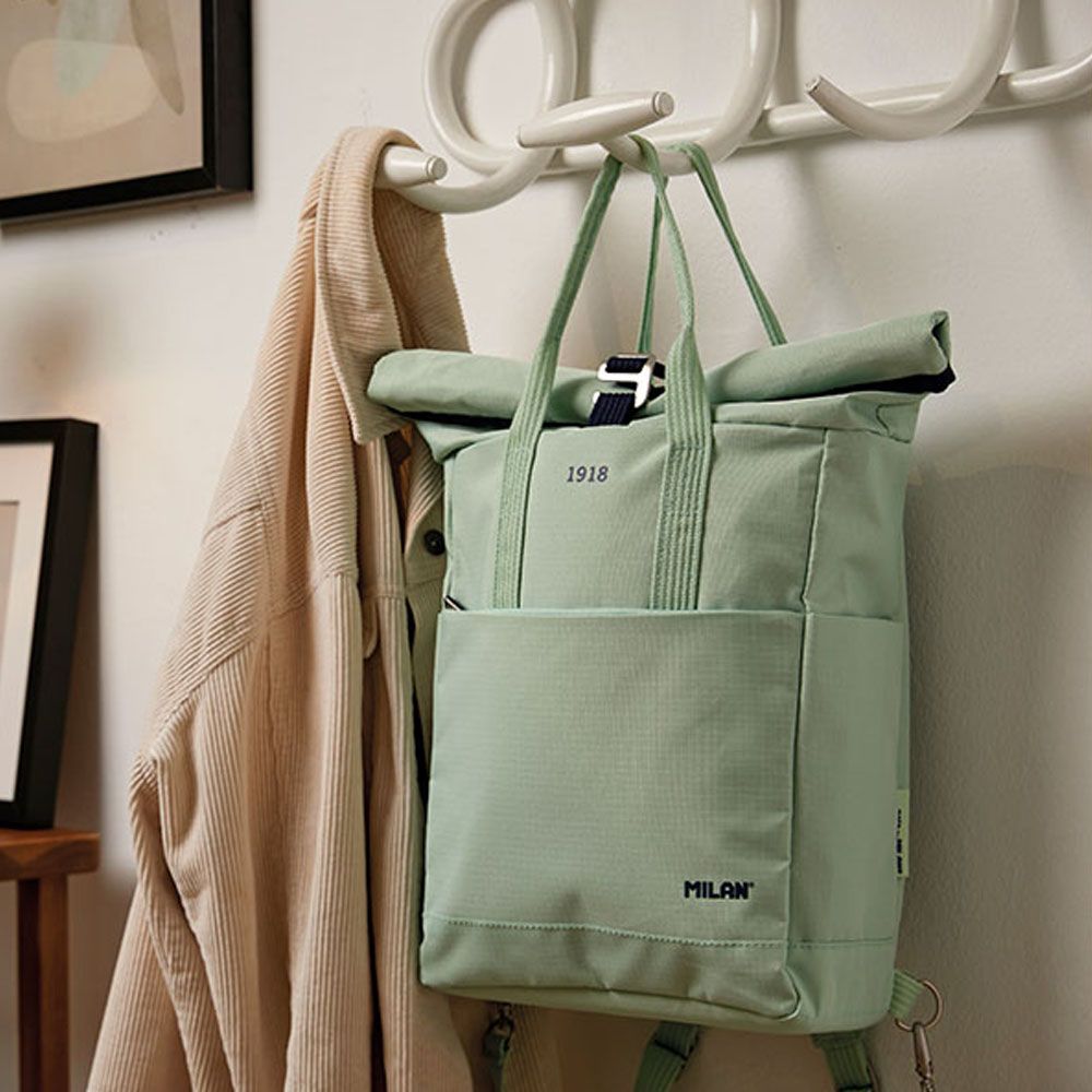 Mochila urbana con cierre superior enrollable 10 l. serie 1918, verde