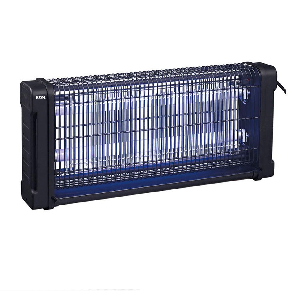 Mata insectos profesional eléctrico, color negro, 2 x 10w - 80 m² - 43,7 x 10 x 26,5 cm 340°
