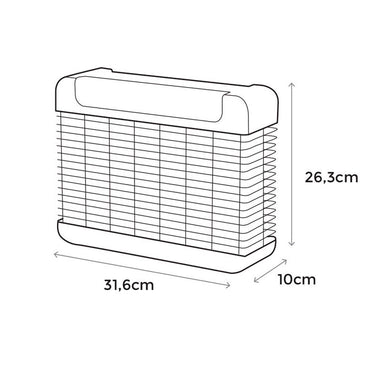 Mata insectos profesional electrónico con led, color negro, 10w - 100 m² - 31,6 x 10 x 26,3 cm