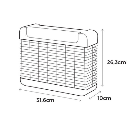 Mata insectos profesional electrónico con led, color negro, 10w - 100 m² - 31,6 x 10 x 26,3 cm