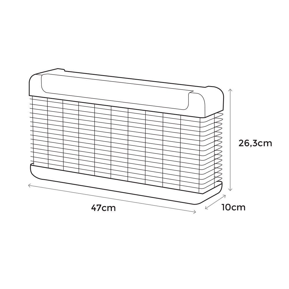 Mata insectos profesional electrónico con led, color negro, 13w - 300 m² - 47 x 10 x 26,3 cm