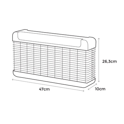 Mata insectos profesional electrónico con led, color negro, 13w - 300 m² - 47 x 10 x 26,3 cm