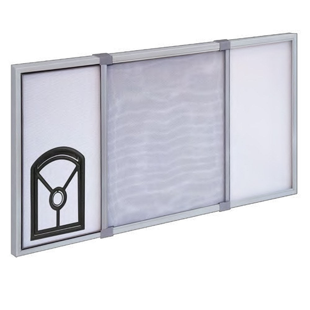 Mosquitera con marco extensible con gatera, blanca, 2 piezas 70 x 50 cm